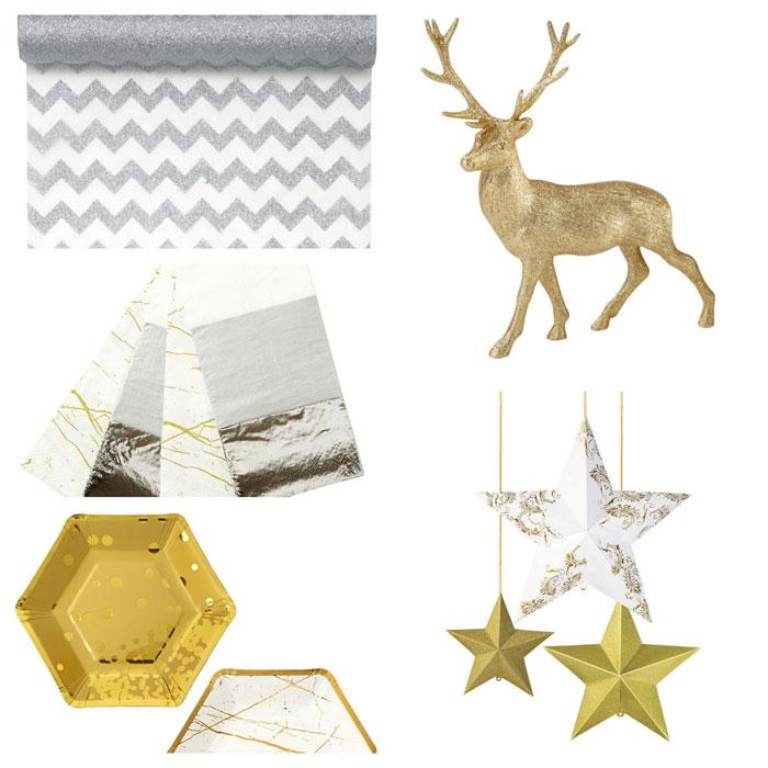 Decoración Navidad dorado y plateado