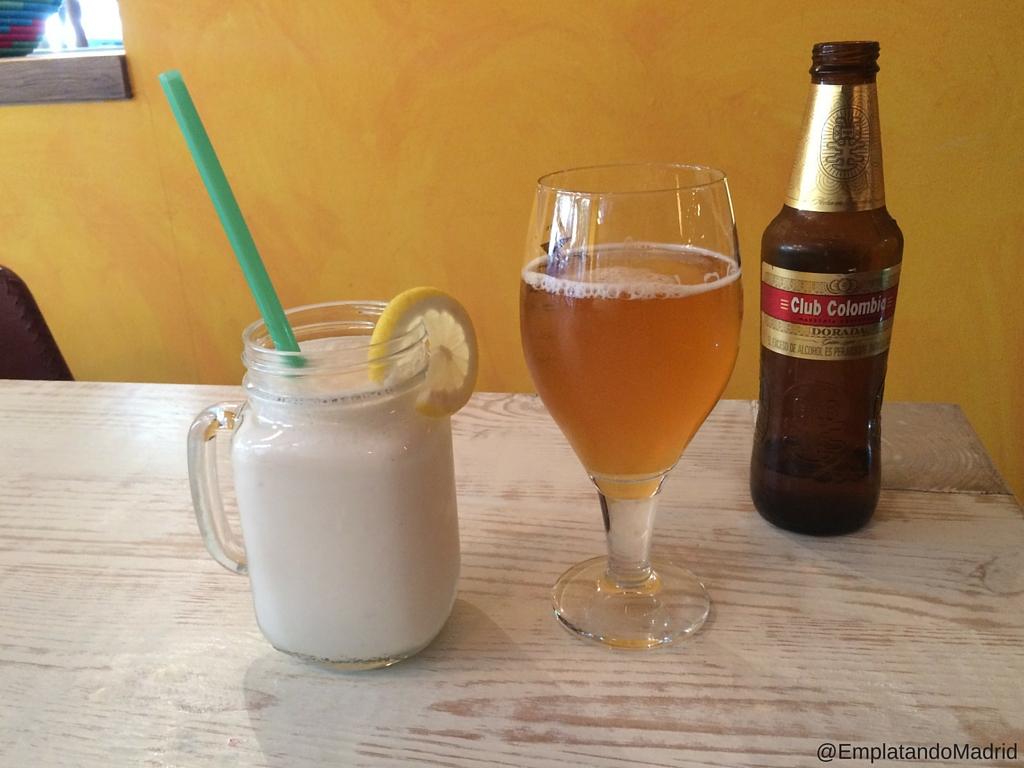 Cerveza Club Colombia y limonada de coco