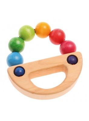 sonajero de madera arco iris