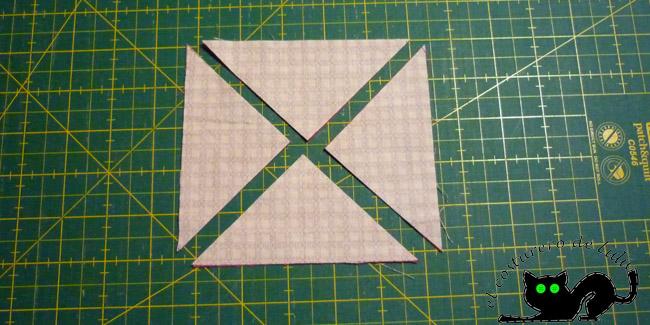 Cortamos las diagonales de los cuadrados