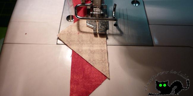 Cosemos las dos partes del triángulo