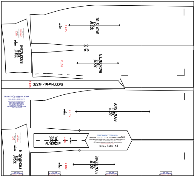 Descarga gratis los moldes de blusa y falda clásicas para damas y ejecutivas disponibles en 12 tallas Listas para cortar incluyendo las Tallas Extra Grandes