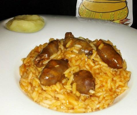 Arroz con chipirones rellenos en salsa americana (3)