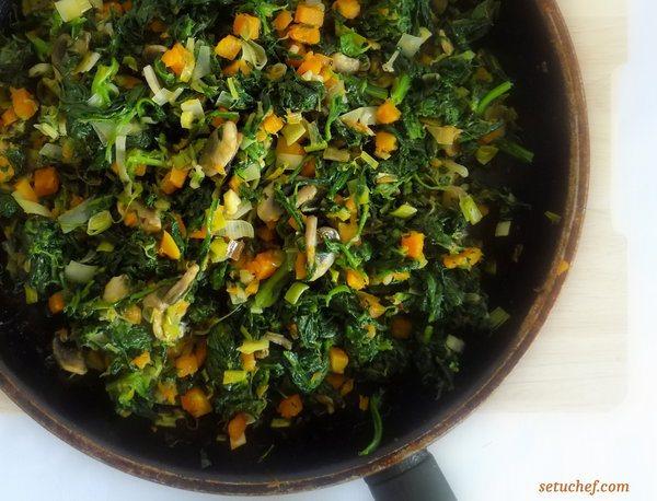 Relleno para la lasaña de espinacas y calabaza