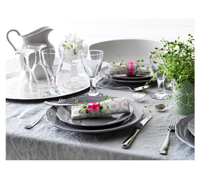 vajilla gris ikea