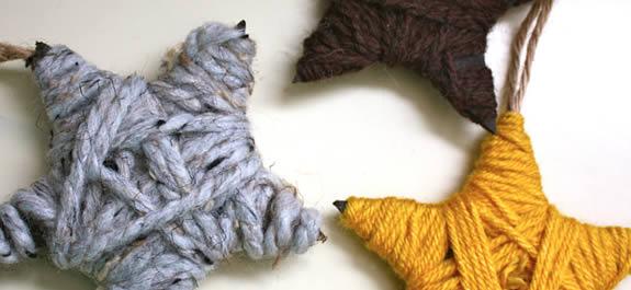 Estrellas de navidad DIY con lana de colores