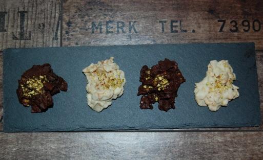 rocas chocolate y pistacho