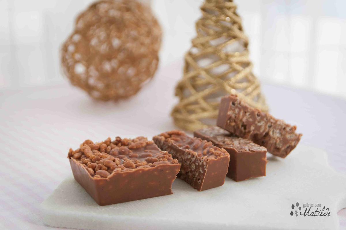 Turrón de chocolate con arroz inflado