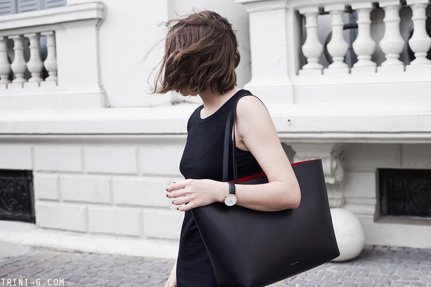 Trini | Gap black midi dress Adidas superstar sneakers Mansur Gavriel bag