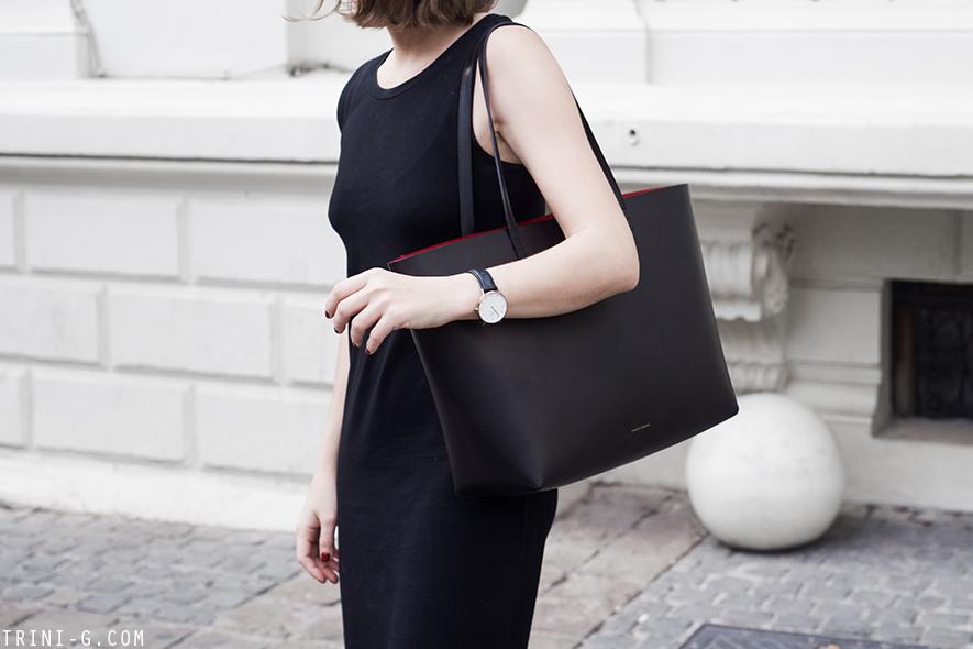 Trini | Gap black midi dress Adidas superstar sneakers Mansur Gavriel bag