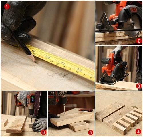 DIY decoracion árbol de Navidad original con listones de madera 2