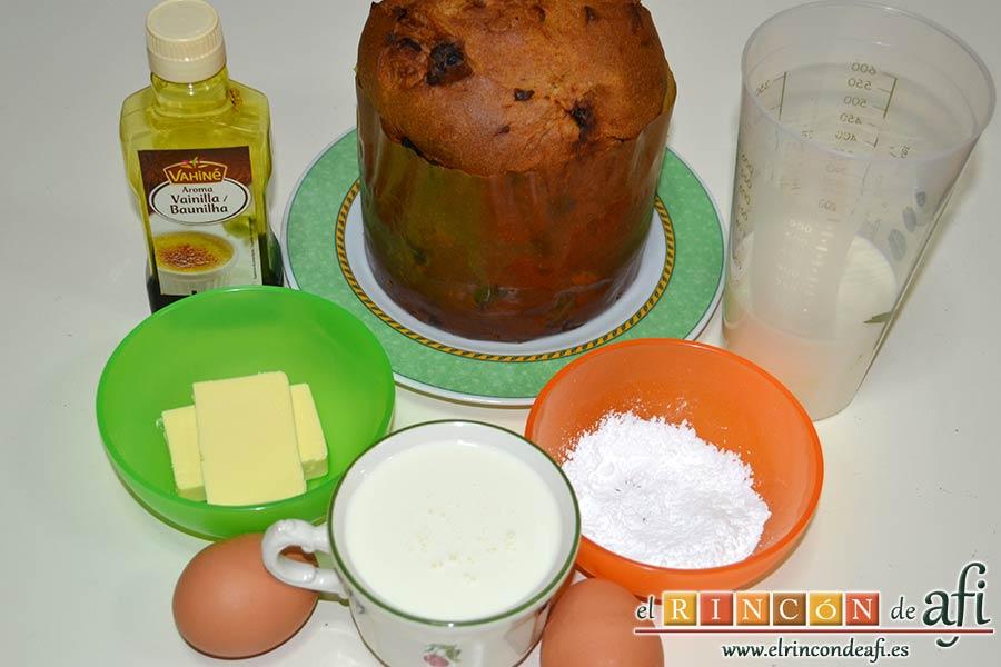 Pudin de panettone, preparar los ingredientes