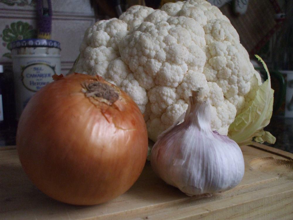 Ingredientes crema de coliflor