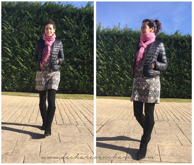 collage vestido vila y foulard rosa www.decharcoencharco.com