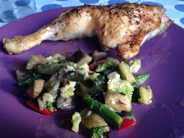 Pollo asado a la naranja