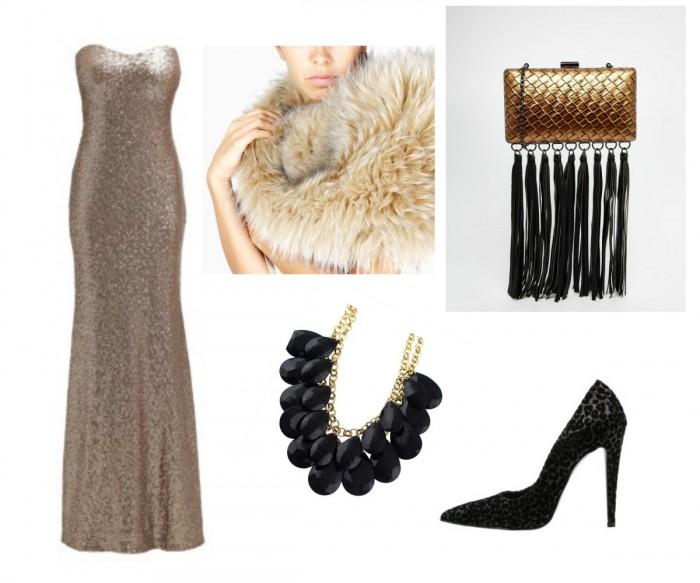 Look de fiesta en dorado