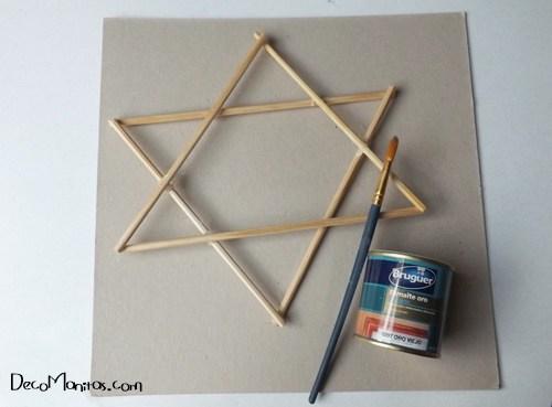 Estrellas de Navidad DIY con palitos y cuerda 9