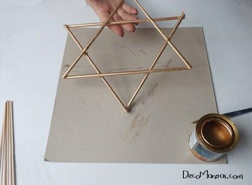 Estrellas de Navidad DIY con palitos y cuerda 11