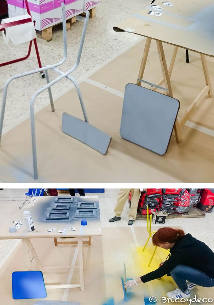 imprimación férrica en spray sobre superficies metálicas