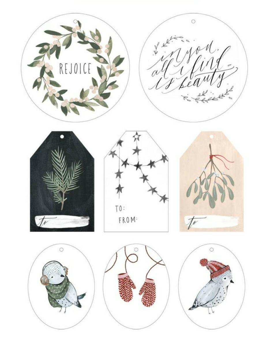 Etiquetas de Navidad gratuitas en All Lovely Party