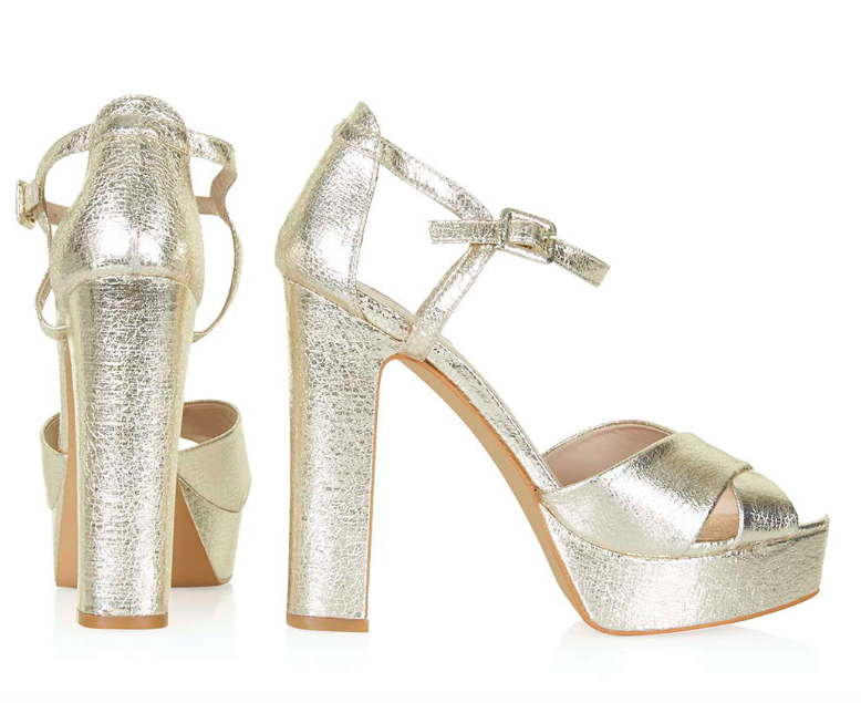 tacon plataforma dorado