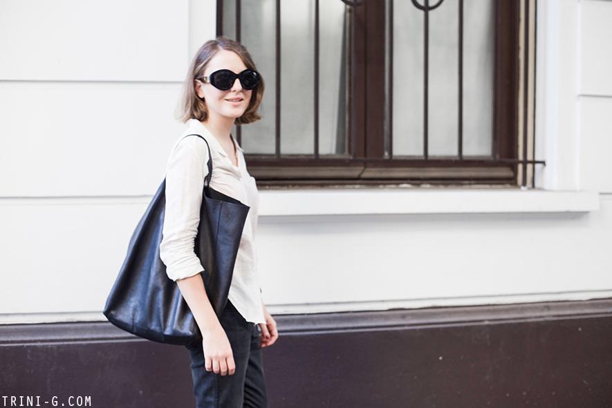 Trini | The Kooples shirt Acne Studios J.Crew slides