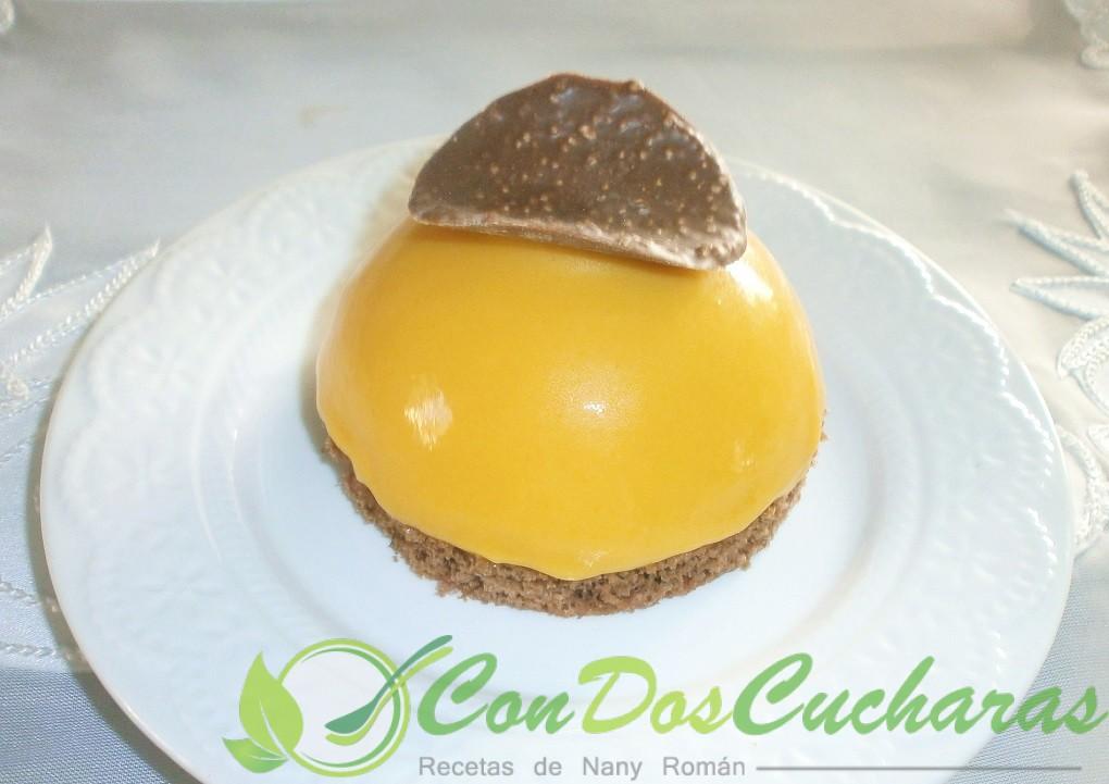 Semiesferas de mango y chocolate