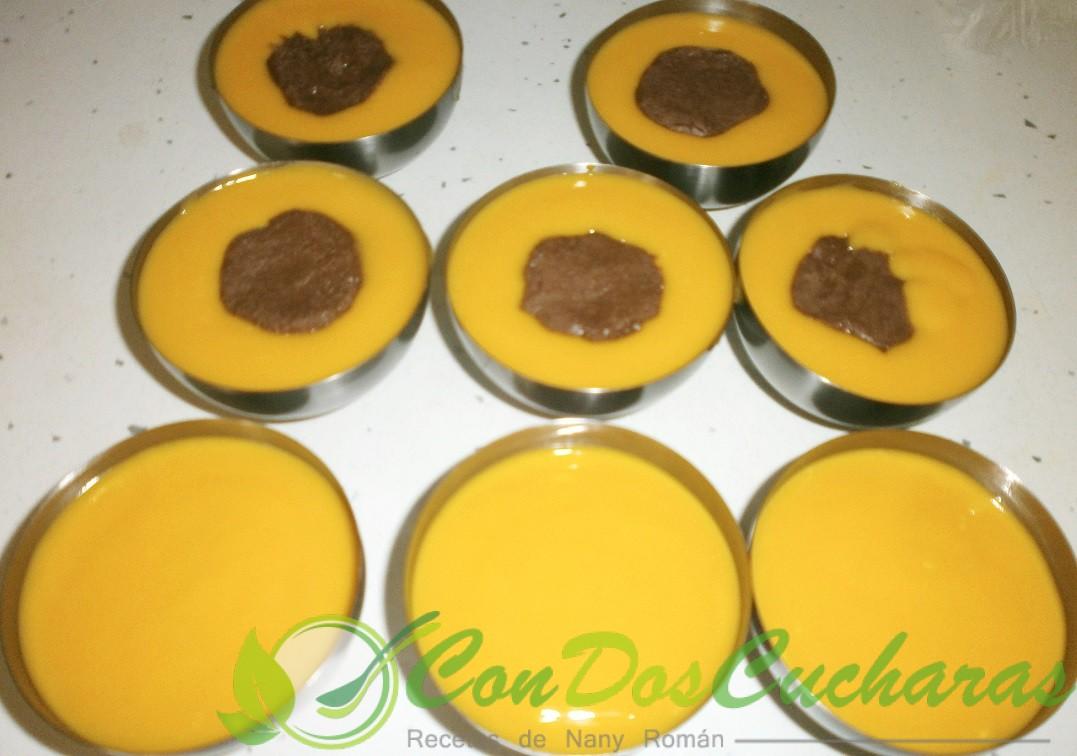 Semiesferas de mango y chocolate