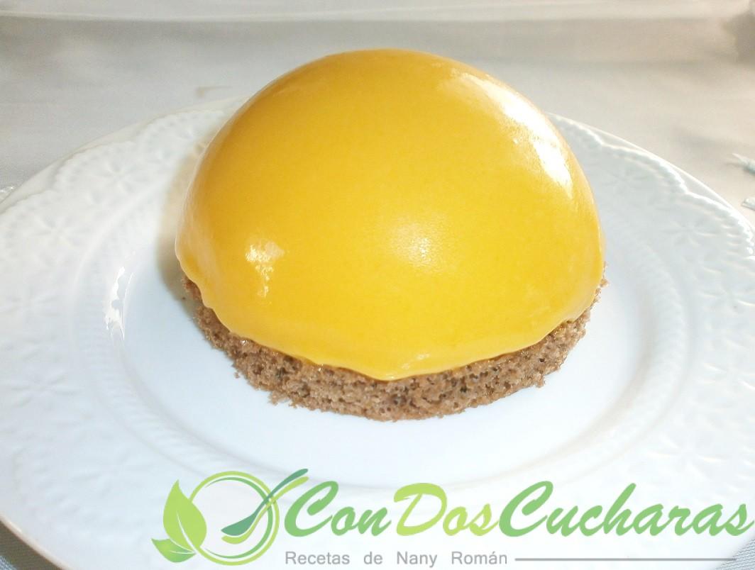 Semiesferas de mango y chocolate