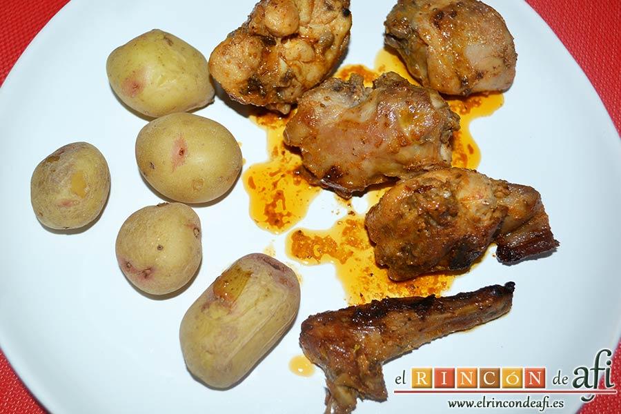 Conejo en salmorejo, sugerencia de presentación