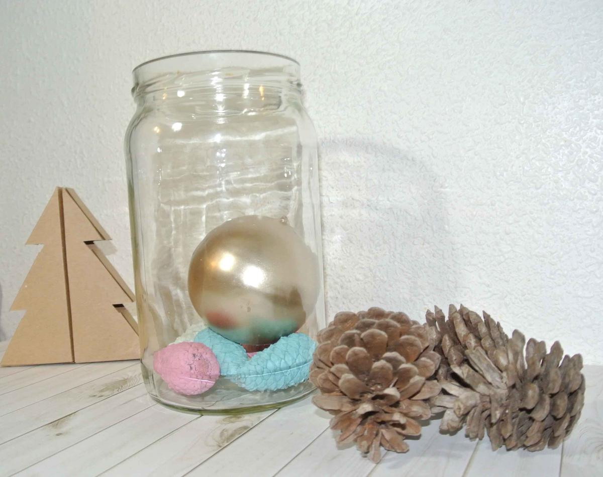 Centro de mesa en un tarro