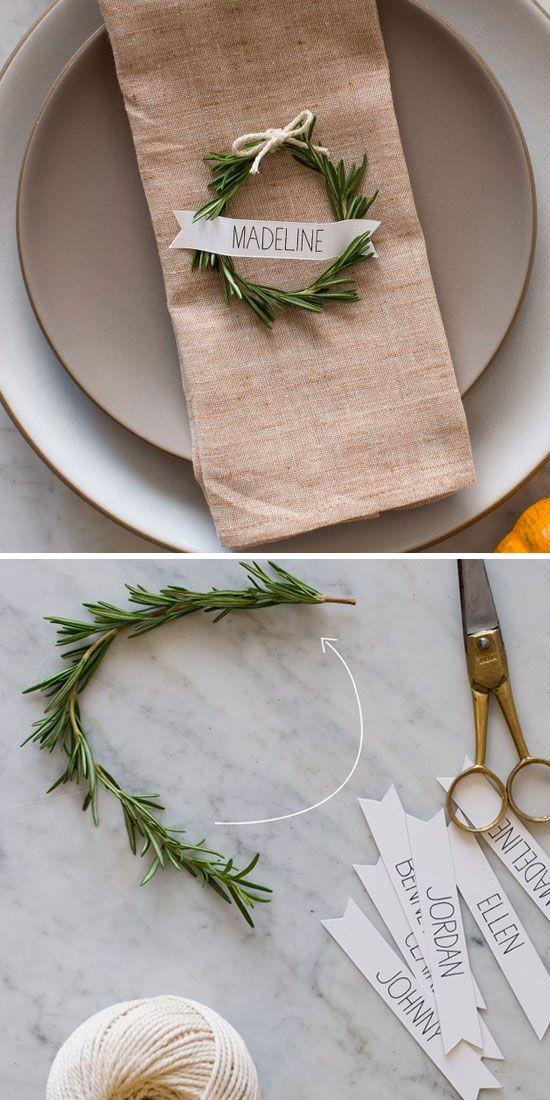 Detalles para decorar la mesa: Personaliza y decora la mesa con los nombres de tus invitados.