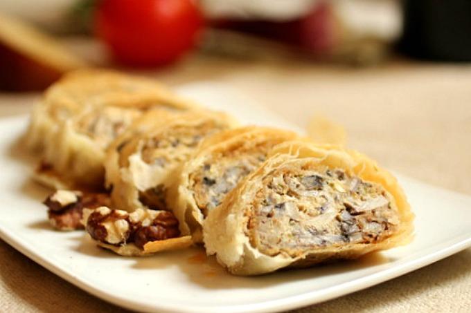 Strudel de hongos y queso