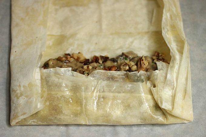 Strudel de hongos y queso