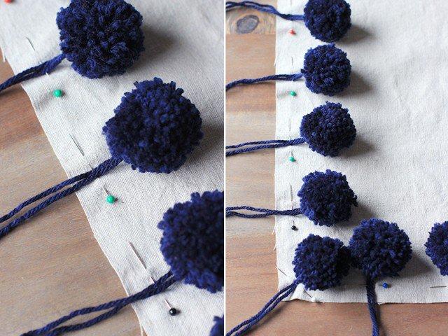 originales cojines con pompones hilvanar