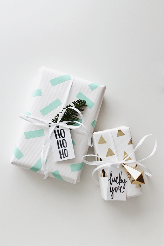 envolver regalos de navidad con washi tape