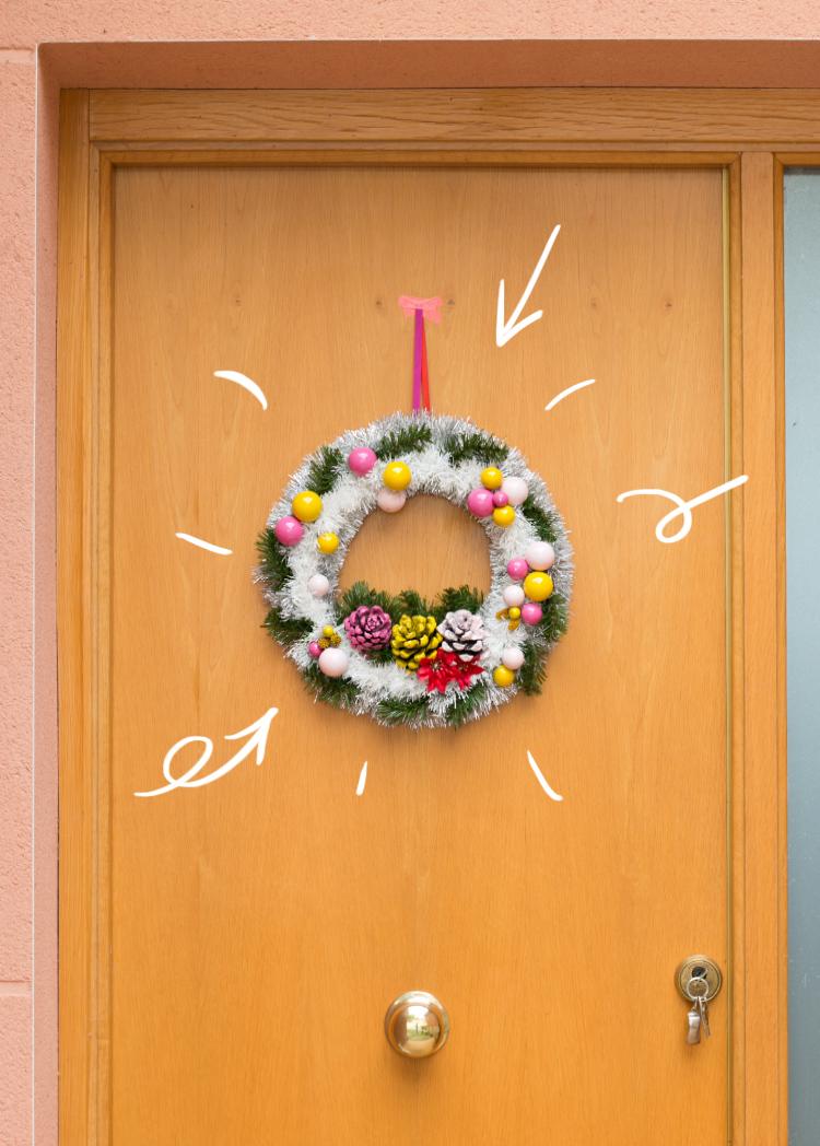 Crea tu corona de navidad personalizada de colores