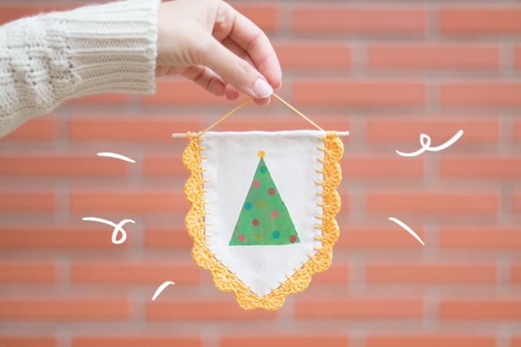DIY banderines navideños con ganchillo