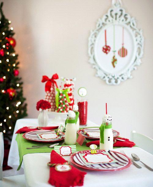 Decorar la mesa infantil en Navidad bebidas