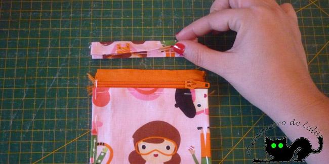 Preparamos la pieza superior de la cremallera