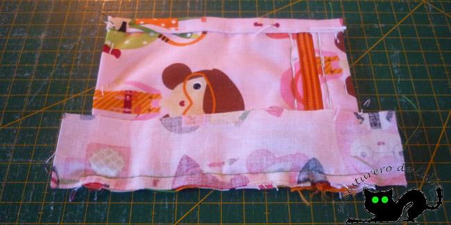 Así quedaría una vez cosamos una de las tiras