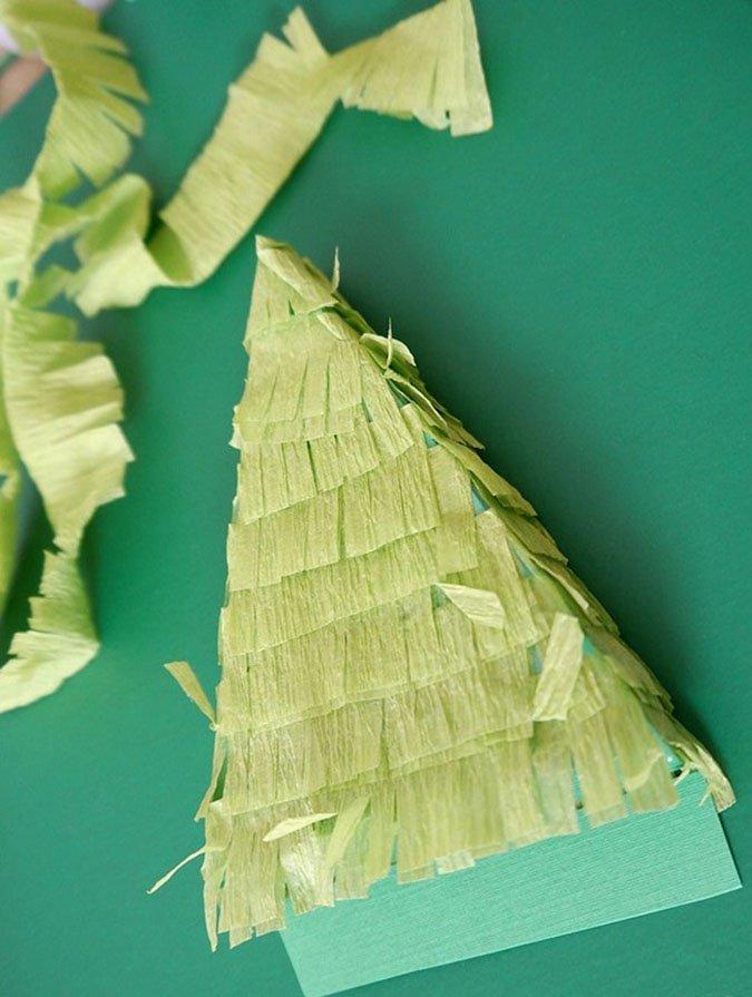 tutoriales de Navidad flecos arbol