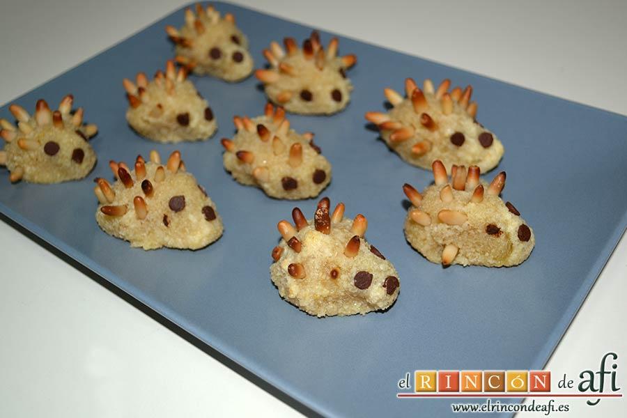 Erizos de panellets, sugerencia de presentación