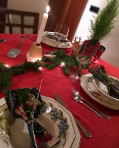 Mesa Navidad Natural Roja