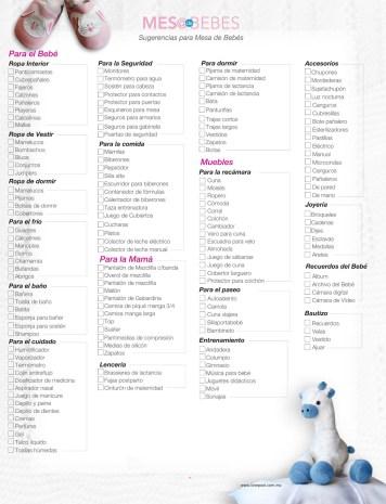 lista regalos bebé
