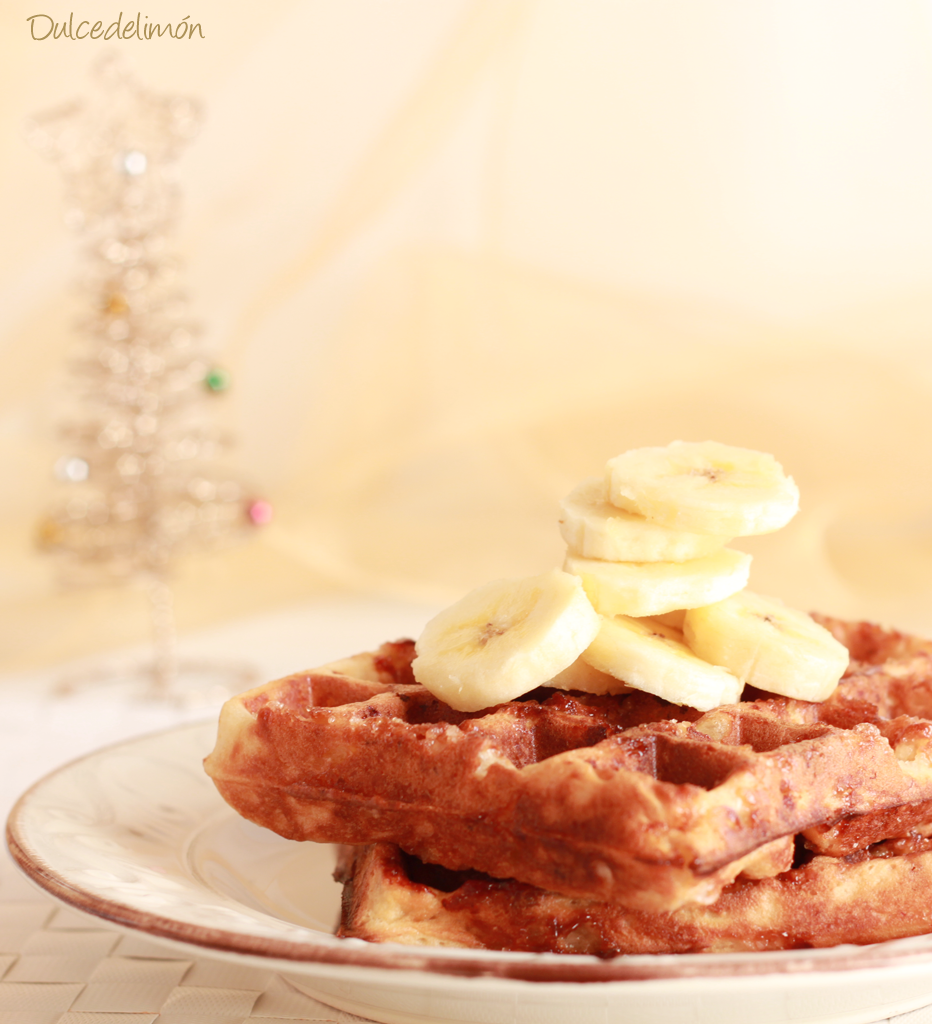 Gofres de plátano sin azúcar