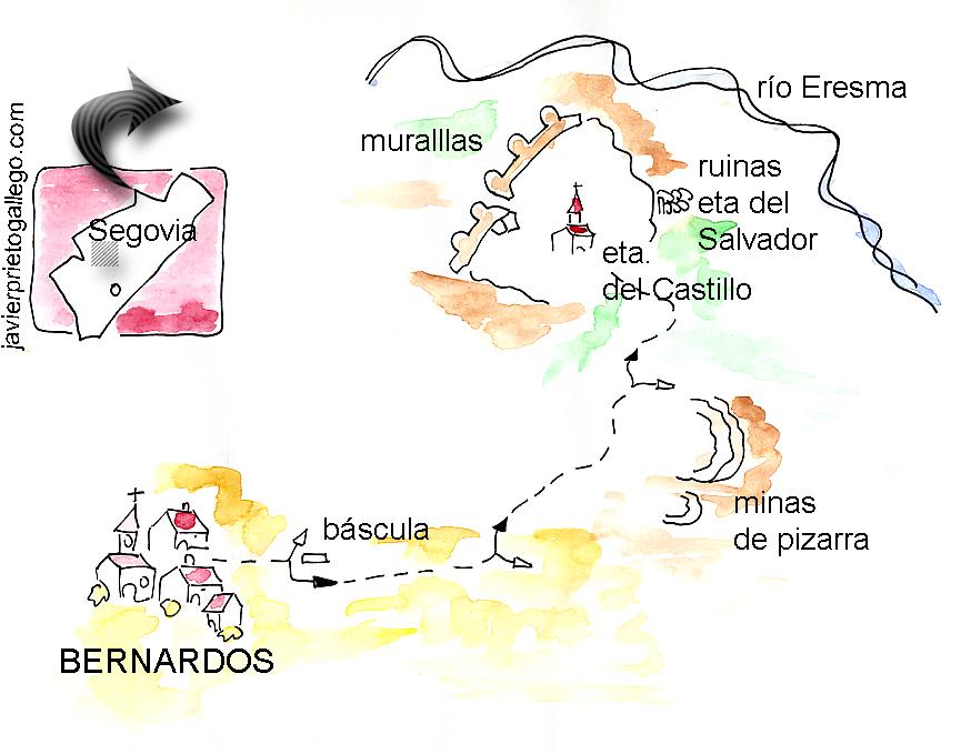 Croquis del paseo desde Bernardo hasta el cerro del Castillo. Segovia. Castilla y León. España © Javier Prieto Gallego