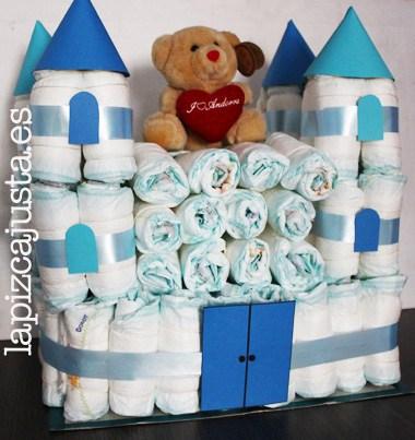 castillo de pañales montado