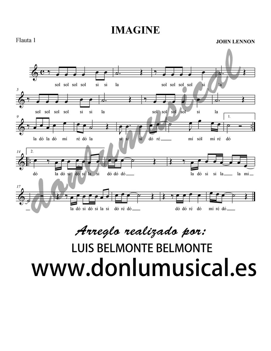 IMAGINE JOHN LENNON FLAUTA PRIMERA DONLUMUSICAL