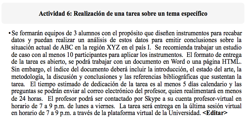Figura 7 (2 de 2). Redacción de las actividades 5 y 6 empleando las buenas prácticas de Chickering y Gamson (1987) - (c) Rodrigo Durán & Christian A. Estay-Niculcar